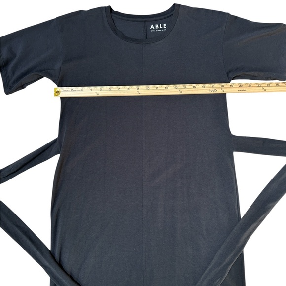 ABLE Universal T-Shirt Dress Black Adjustable Tie Waist, Size Small - Picture 7 of 8
